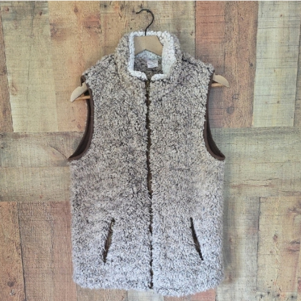 Sherpa Vest Cream And Brown EUC - Picture 10 of 12